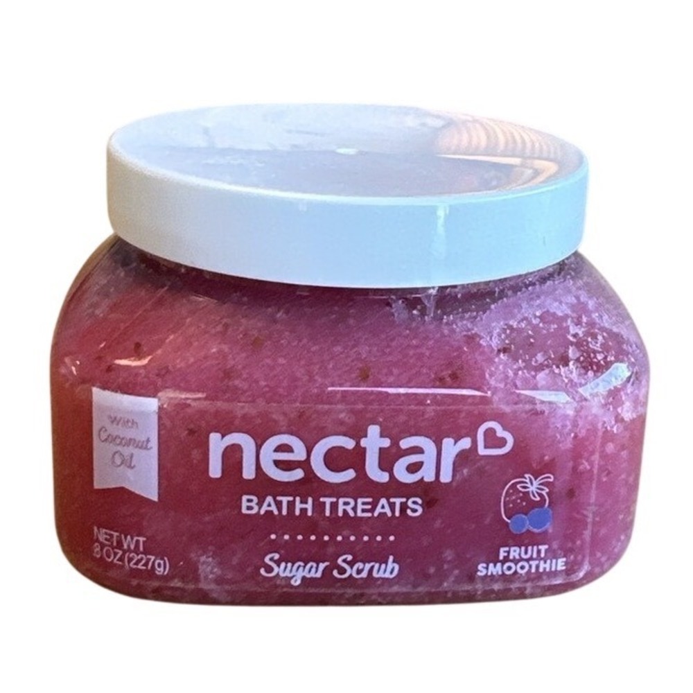 Nectar Bath Treats Fruit Smoothie Sugar Body Scrub Coconut Oil Almond Oil 8 oz